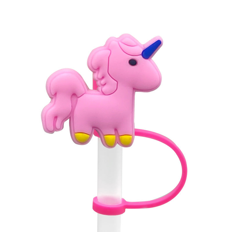Wholesale 20PCS PVC Cute Unicorn Straw Tube Cap